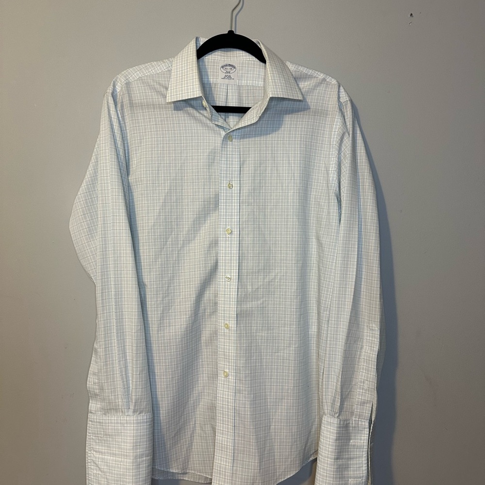 Brooks‎ Brothers Blue Checkered Men’s Dress Shirt